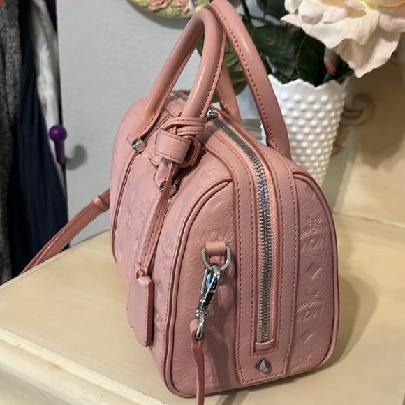 Authentic Boston Bag in Monogram Debossed Nappa Leather Pink - Picture 7 of 15